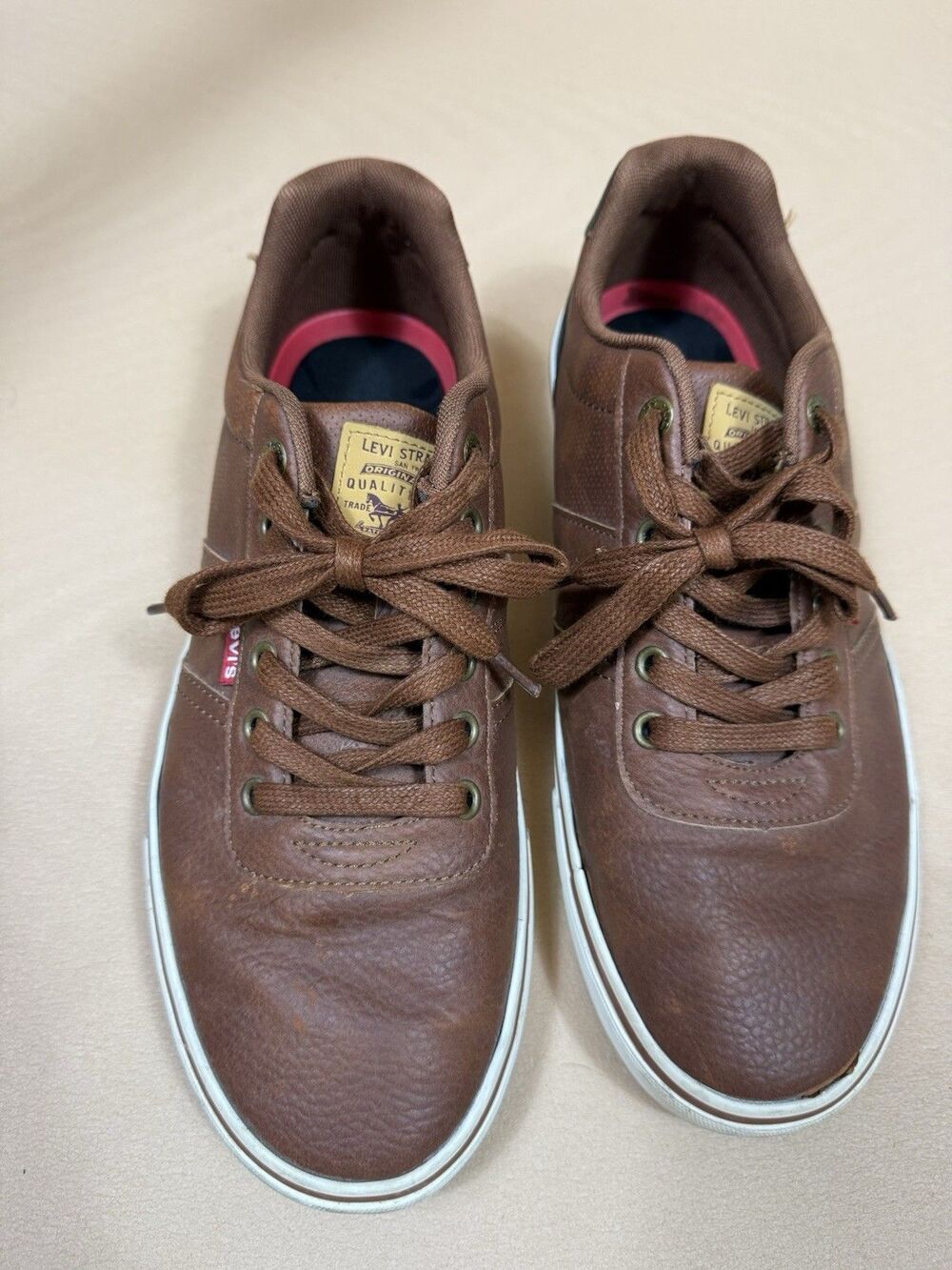 Levi’s Mens‎ Size 10 Brown Black Faux Leather Casual Dress Shoes - Picture 15 of 16